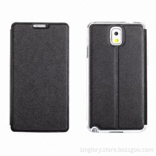 PU Leather Mobile Phone Cases for Samsung Galaxy Note 3 with Sleep/Wake-up Function